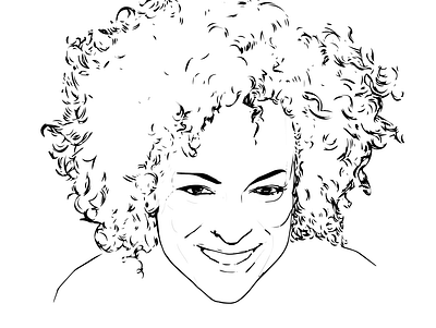 leni curlyhair doodle face illustration portraitart portraits sketch