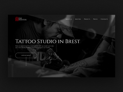 Tattoo studio - Landing page | Web design concept black concept home page landing landing page minimal tattoo tattoo studio ui ui design web web design website