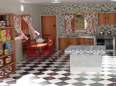 Full kitchen model 3d 3d design 3d environment 3d modeler 3d modeling 3d rendering blender 3d blender expert