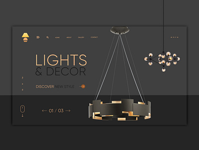 Lights Web Design Concept decor design lights site design ui design web design webpage concept