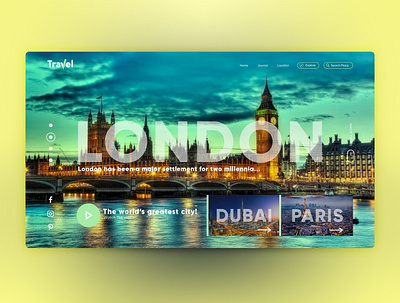 UI / UX Web Design Concept design photoshop site design travel web design