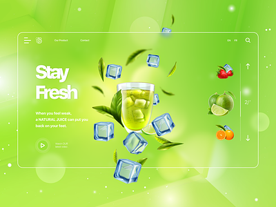 Stay Fresh UI Web Design drinks website design landing page natural drink stay fresh ui design ui ux web design website