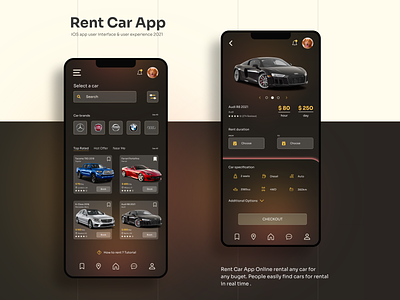 Rent Car App UI Design app design application design car car app iphone mobile app mobile app design mobile ui design rent a car rental app ui user interface