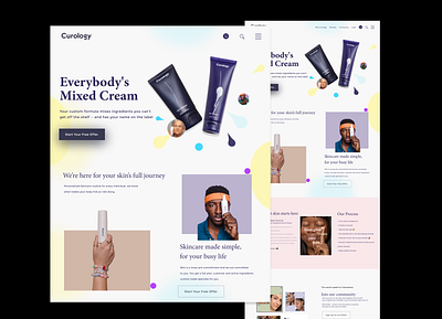 Curuology- skincare Brand Website Design agency website cosmetic website landingpagedesign skincare branding skincare website ui ux website design