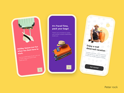 Travel App Onboarding Screen mobile app travel app concept ui design vacation app