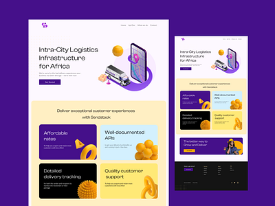 Sendstack.africa Website Design agency website landing page logistics website ui design