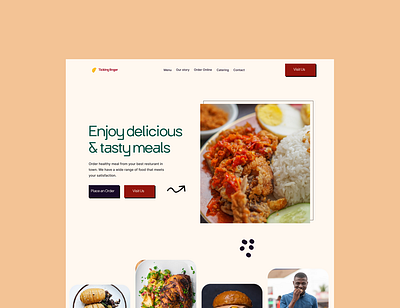 FingerTicking: Restaurant Website Homepage agency website app best ui design branding design food illustration kitchen landingpagedesign logo restaurant website design