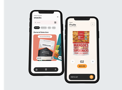 Ecommerce App for snacks app best ui design design ecommerce landingpagedesign mobile app shop snacks snacks shop app ui website design