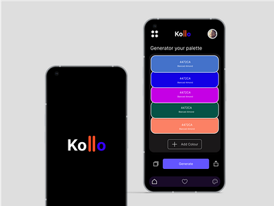 Kollo generator: Dark Mode 3d agency website best ui design branding landingpagedesign mobile app design motion graphics ui design website design
