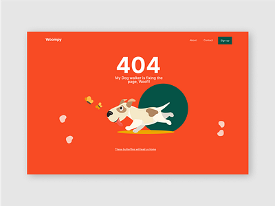 404 Dog walking Landing page animals best ui design branding dogs illustration landingpagedesign pets website design