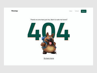 404 error page : dog walking page design 3