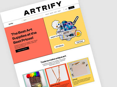 ARTRIFY : Art Supply Website Design concept