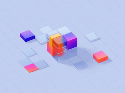 Cubes 3d app branding design graphic design illustration logo modern motion spline ui ux vector