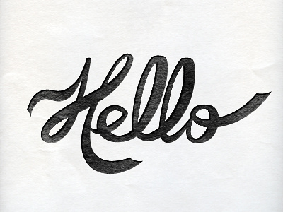 Hello Dribbble bw handmade texture typography