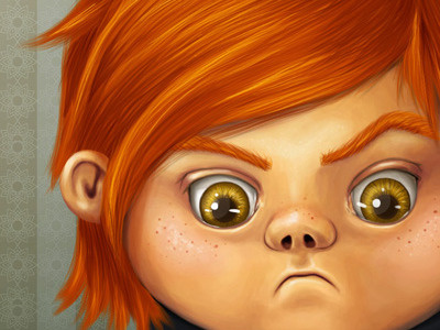 Redhead kid digital painting illustration photoshop kid boy