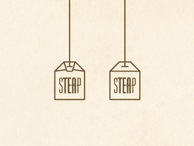 Steep your tea WIP geometric line logo monocromatic simple study tea