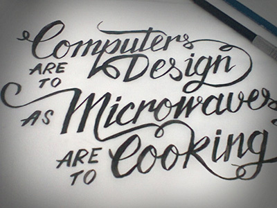 Brush Script - Milton Glaser quote