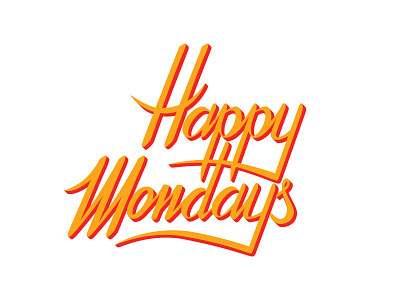 Happy Mondays Logo brush cherful colorful custom lettering logo script type warm