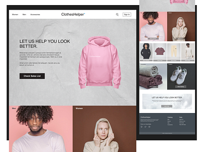 ClothesHelper branding business clothes design e commerce fashion futherheader graphic design header hero landingpage logo ui ux