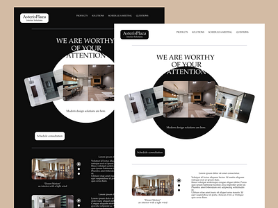 AsterisPlaza Interior Solutions aesthetic black blackwhite branding business design e commerce graphic design inspiration logo ui ux white