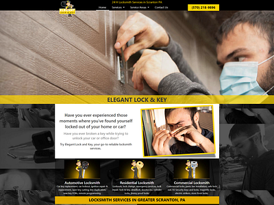 screenshots from elegantlockandkey com branding design elementor elementor pro elementor pro illustration key lock locksmith logo