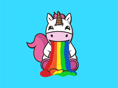 unicorn cartoon character colorful cute illustration mascot rainbow unicorn