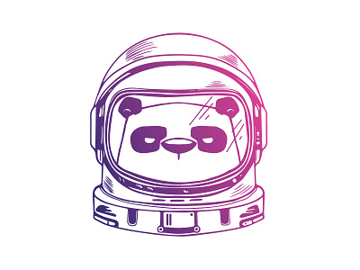 space panda art cartoon character design illustration panda space