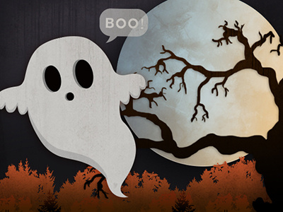 Boo! autumn boo cute fall ghost halloween illustration vector