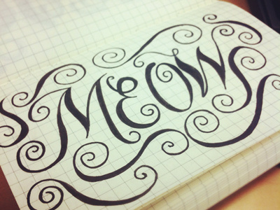 Meow Sketch hand lettering illustration lettering moleskin