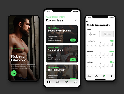 Fitness App UI app design mockups design ui ux design wireframes