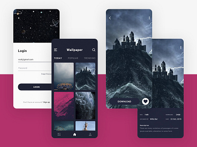 Wallpaper app design app design mockups ui design wallpaper app design wireframes