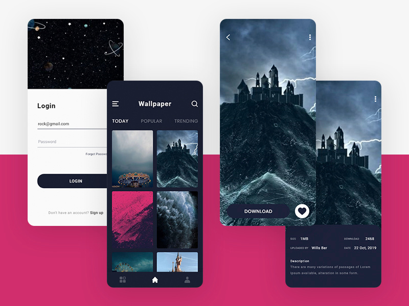 Wallpaper app design by RT TECH SOLUTIONS on Dribbble