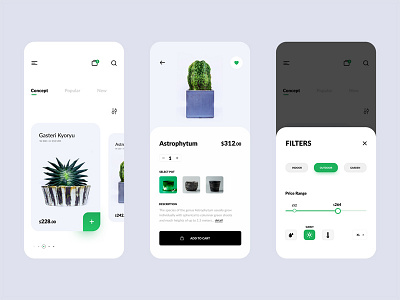 Plants shop app design