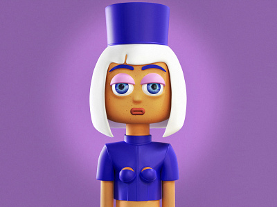 Stewardess_the Fifth Element 3d animation app branding character disign design ui