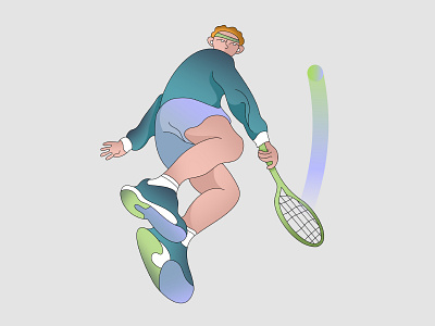 TENNIS PLAYER athlete character gradiant graphic design illustration photoshop sport tennis