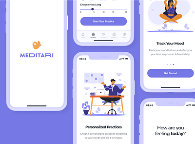 Meditari Mobile App Design design ui