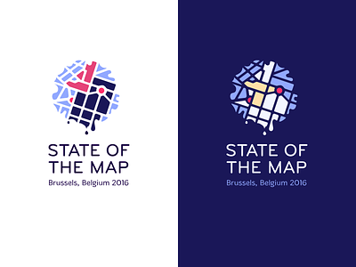 State of the Map logo branding flat illustration logo minimal typography