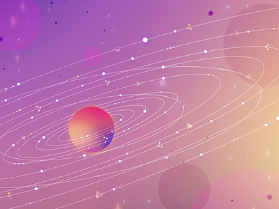 Nearing Andromeda andromeda galaxy gradient illustration lens flare orbit planets space