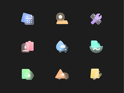 Glassmorphism Icons