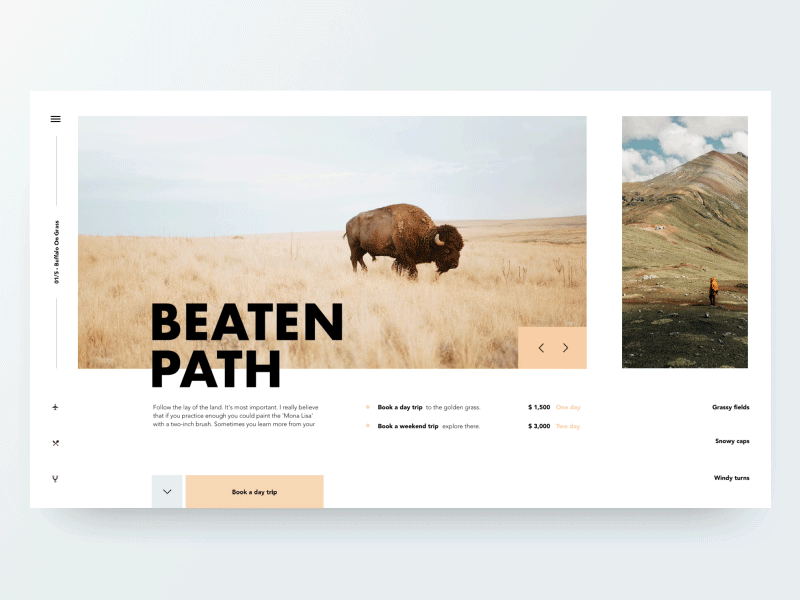 Beaten Path digital design field humpday mountains outdoors path ux ux ui web layout wednesday