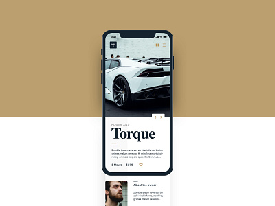 Power & Torque auto car exploration lamborghini layout mobile power torque ui ux