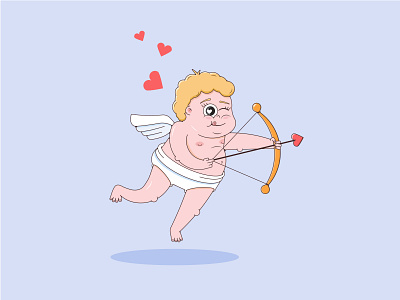 Cupid cupid happy heart illustration love valentine day vector