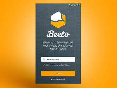 Beeto app city discover flat location minimal search town ui