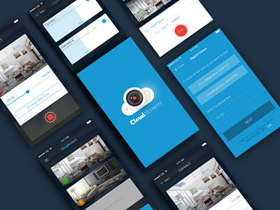 Cloud Moments app camera clean cloud design flat material moment record screen web