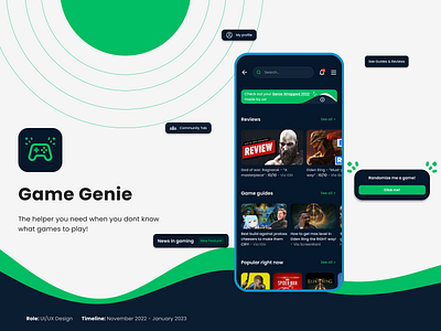 Game Genie app design graphic design illustration ui ux
