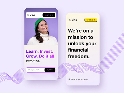 Fina, the social investing platform app branding design ui ux