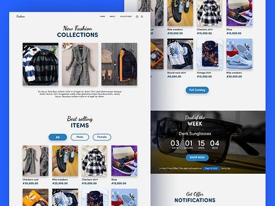 E-commerce landing page app branding design e commerce e commerce landing page fashion fashion store illustration landing page ui uitrends user interface design user interface designer ux