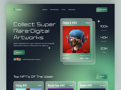 NFT Landing Page app design landing page nft nft landing page ui uitrends user interface design user interface designer ux web app website