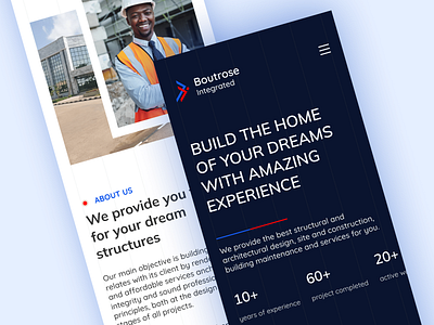 Construction Company Landing Page - Mobile Page