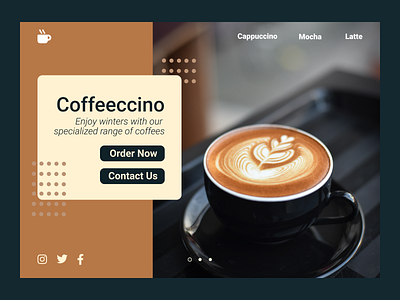 DailyUI 003 branding coffeeshop colors dailyui dailyui 003 dailyuichallenge design homepage landingpage newbie ui webdesign